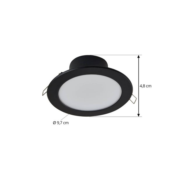 PRIOS LED (Modern) in Schwarz aus Aluminium (1 flammig, ) Wohnzimmerleuchte