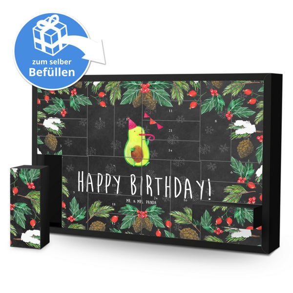 Mr. & Mrs. Panda Befüllbarer Adventskalender Avocado Geburtstag - Schwarz