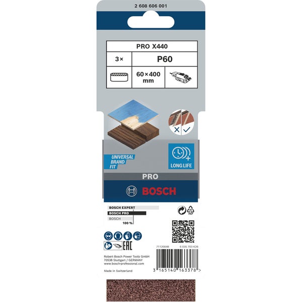 Bosch PRO X440 Schleifband 60 x 400 mm 60 - 2608606001