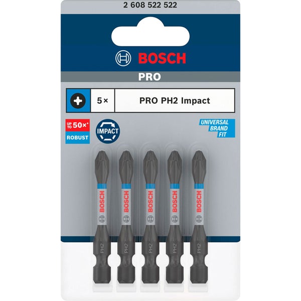 Bosch Pro PH2 Impact Schrauberbits, Fünferpackung