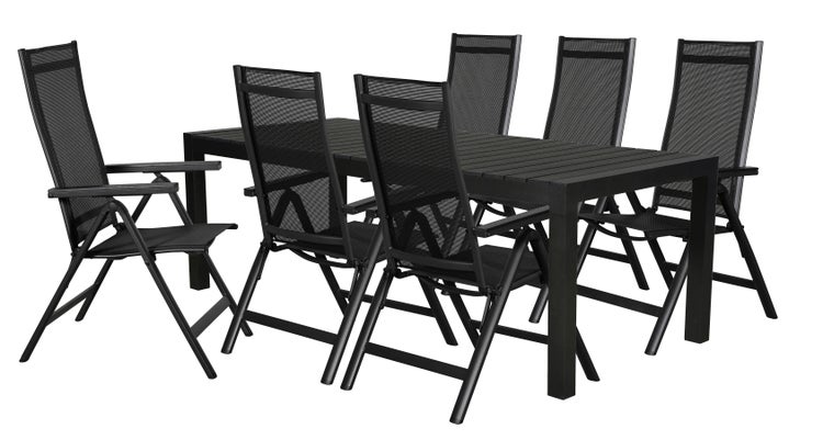 Efour Gartenmöbel Set 1 Tisch und 6 Stühle. 275 X 100 X 76 cm