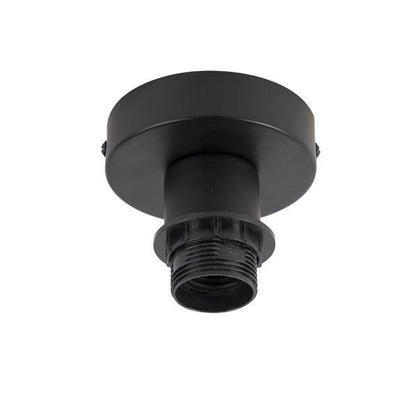 Schwarze Deckenfassung für Lampen mit E27 Gewinde.