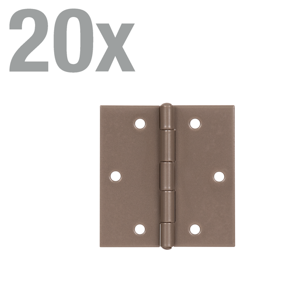 Set mit zwanzig Türbändern aus Metall mit sechs Schraublöchern für Türen und Möbel.