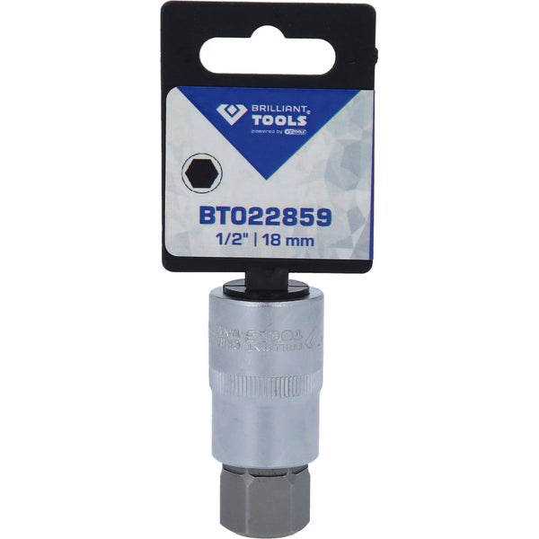 BRILLIANT TOOLS 1/2 Innensechskant Bit-Stecknuss 55 mm lang 18 mm - BT022859