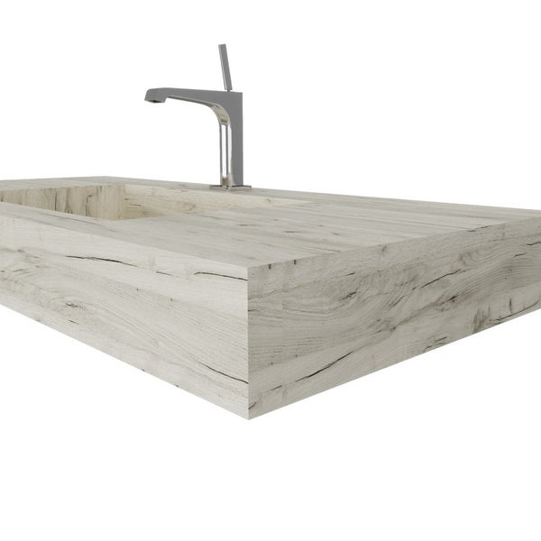 Waschtisch Holzoptik Eiche weiß 100cm aus HPL