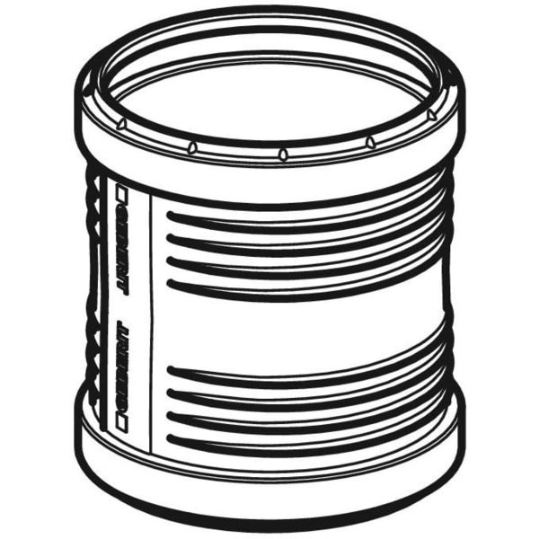 Geberit Doppelmuffe aus Kunststoff für Abwassersysteme.