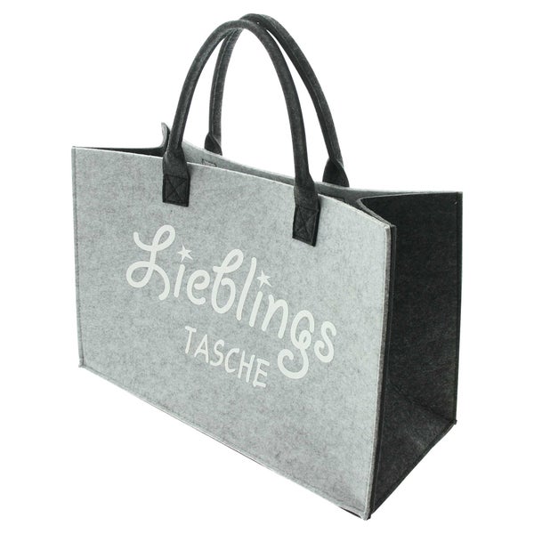 FRANK FLECHTWAREN | Shopper Lieblingstasche, 45 x 20 x 30 cm, FILZ AUS PET