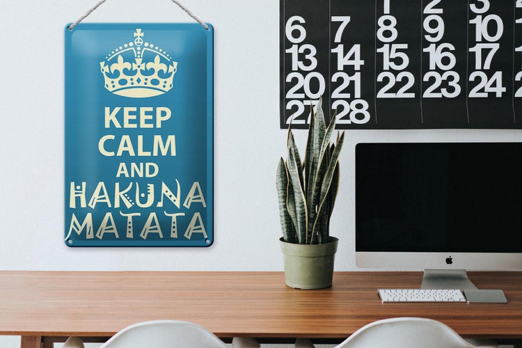 Blechschild Spruch 20x30cm Keep Calm and Hakuna Matata