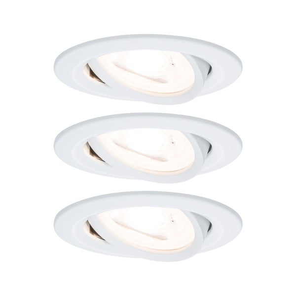 LED Einbauleuchte 3-Step-Dim Nova Basisset schwenkbar rund 84mm 50° GU10 3x6,5W 3x460lm 230V dimmbar 2700K Weiß matt