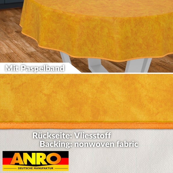 Tischdecke mit Paspelband und Vliesstoff Rückseite