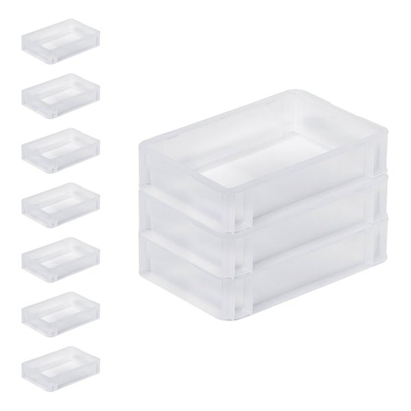 PROREGAL SparSet 10 x Transparenter Eurobehälter BasicLine Mit Geschlossenem Griff HxBxT 7 x 20 x 30 cm 2,9 Liter Eurobox Transportbox