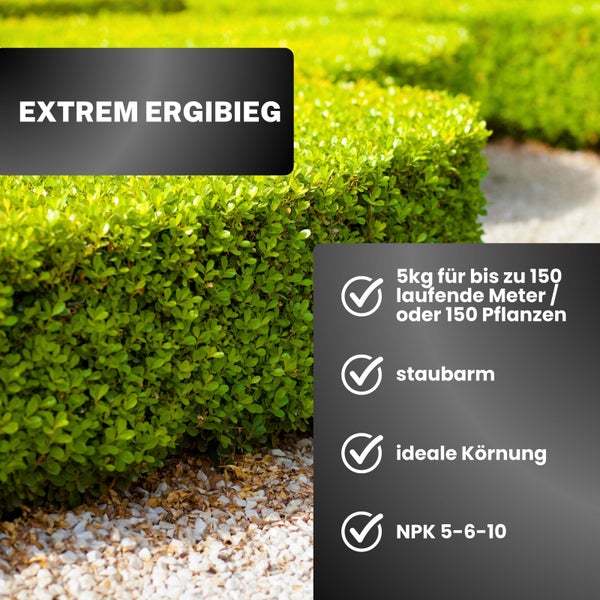 Greenyp Universal Heckendünger I 10kg für 300m² I für alle Bäume, Sträucher & Hecken I Koniferen Langzeitdünger I Schnelles Wachstum Neuanpflanzungen