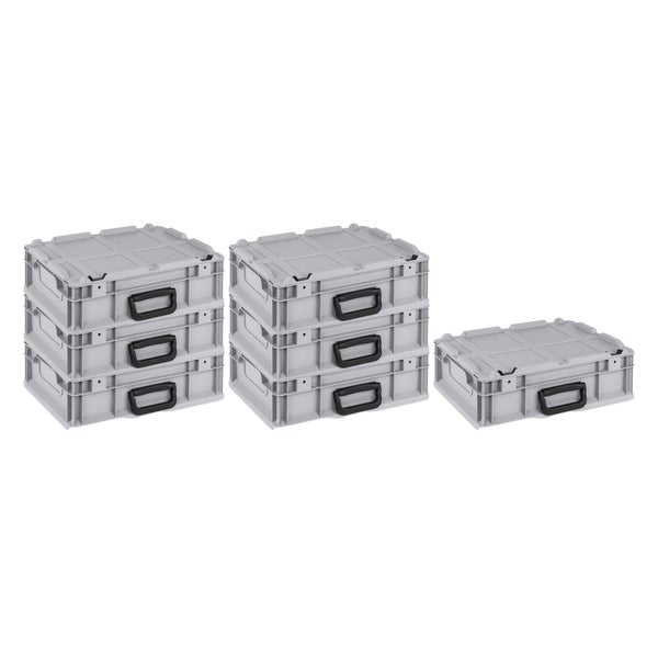PROREGAL SuperSparSet 7 x Eurobox NextGen Portable HxBxT 13,5 x 30 x 40 cm 11 Liter Eurobehälter Transportbox Transportbehälter Stapelbehälter