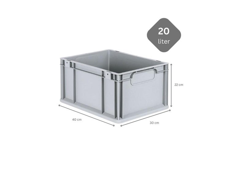 PROREGAL Spar Set 5x Eurobox Nextgen Economy Griffe Geschlossen HxBxT 22 x 30 x 40 cm 20 Liter Eurobehälter Transportbox Transportbehälter
