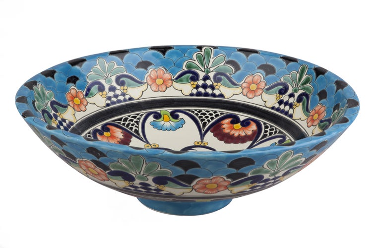 Dekorative Keramikschale mit Blumenmuster