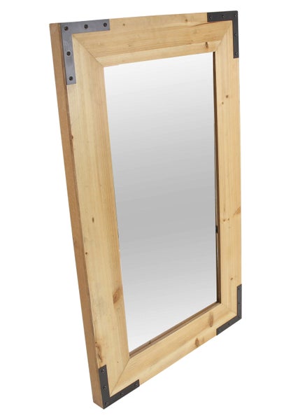 FRANK FLECHTWAREN | Spiegel Wood, HOLZ, METALL, GLAS, 50 x 3 x 70 cm