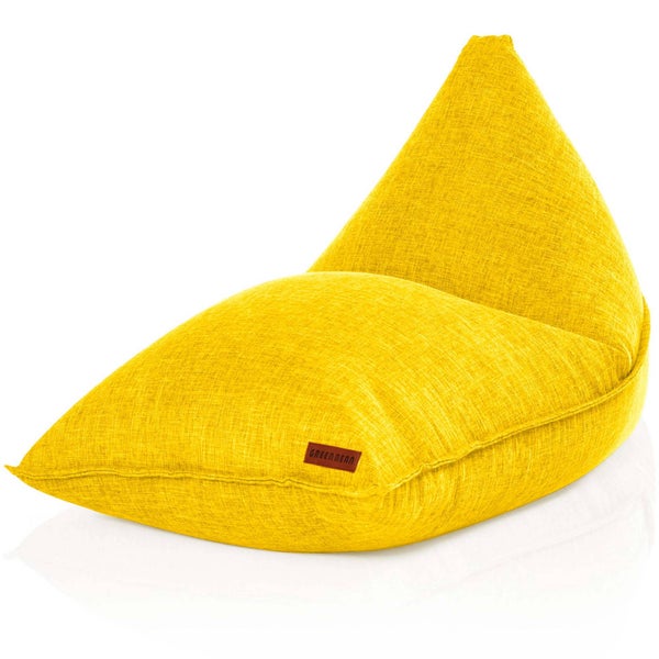 Green Bean Sitzsack Triangle 150x100x100cm mit 220 Liter EPS-Perlen Füllung - Kuschelig Weich Waschbar - Drinnen Stoff Bodenkissen Liegekissen Sitzkissen - Gelb