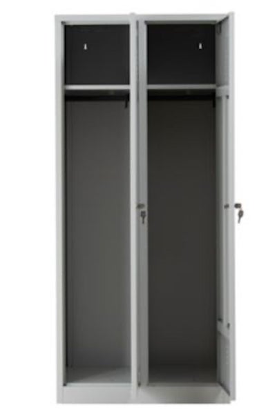 PROREGAL Garderobenspind Camel 2-Fächer HxBxT 180 x 80 x 50 cm Zylinderschloss Grau