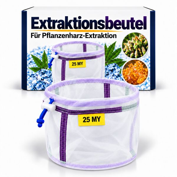 Extraktionsbeutel zur Pflanzenharzextraktion mit 25 Mikron Filterfeinheit vor der Produktverpackung