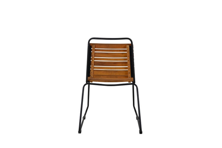 Bois Gartenstuhl stapelbar Akazie, schwarz. 4er Set