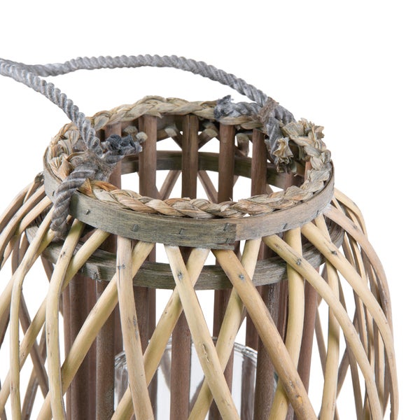 Dekorative Laterne aus Rattan mit Seilgriff