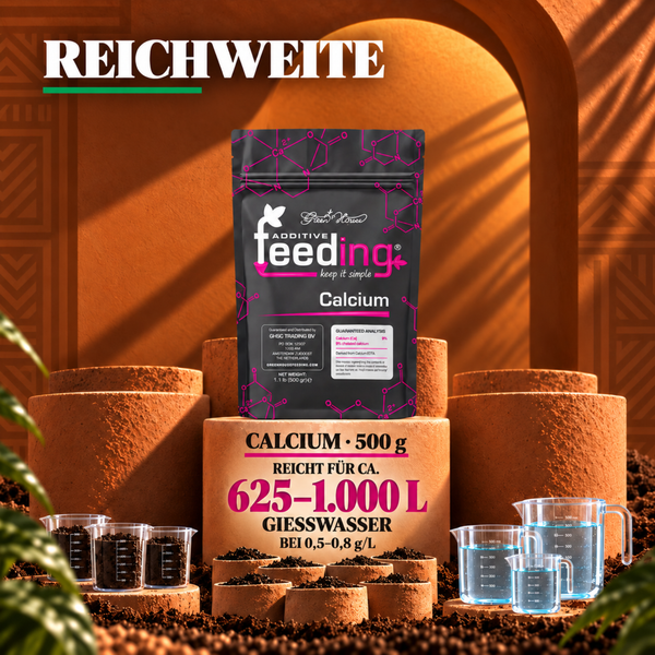 Green House Feeding Calcium Additiv 500 Gramm für 625 bis 1000 Liter Gießwasser, Pflanzendünger zur Calciumversorgung.