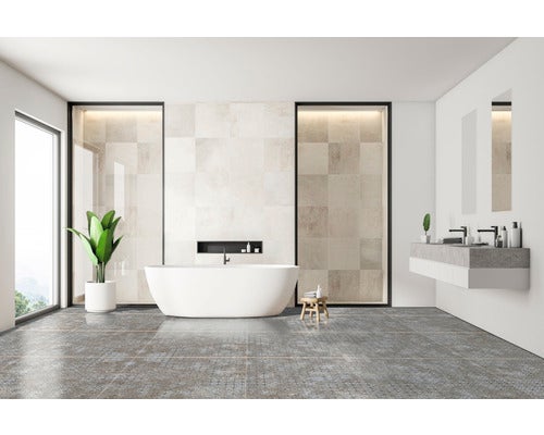 Wand- und Bodenfliese Alpha beat Grey 60x60x1cm