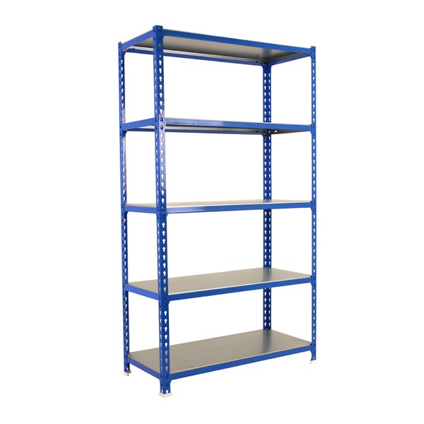 Schwerlastregal BIG METAL SHARK | HxBxT 200x110x30cm | Fachlast 200kg | Blau-Verzinkt
