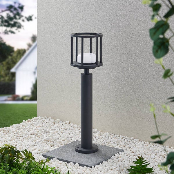 Lucande Außenleuchte Berenike (spritzwassergeschützt (Modern) in Alu aus Aluminium (1 flammig, GX53) - Wegeleuchte Pollerleuchte Wegelampe Sockelleuchte