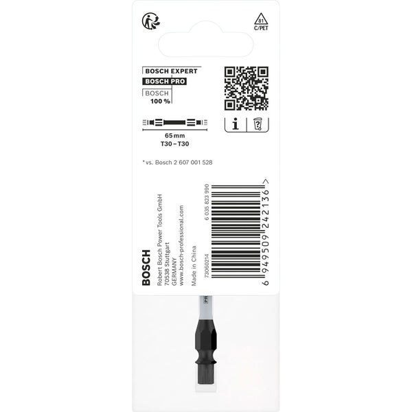Bosch PRO Impact Schrauberbit mit Doppelklingen und Pick and Click-Einsätzen T30 65 mm - 2608522542