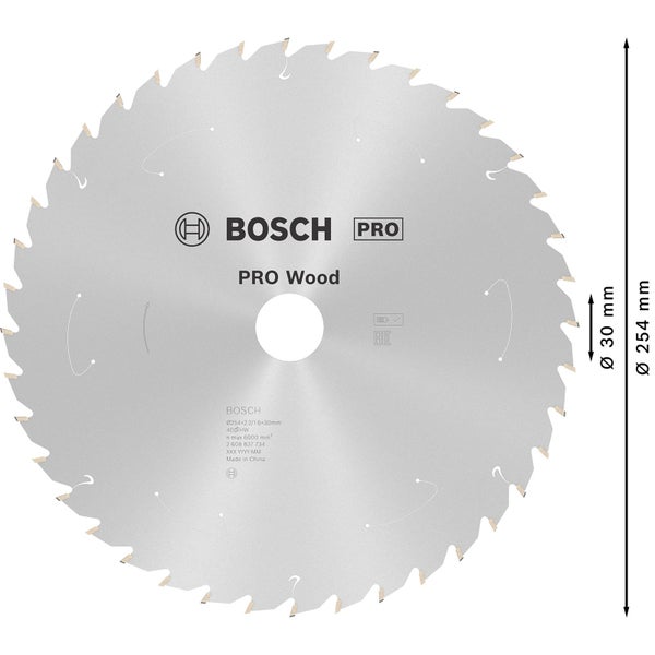 Bosch Pro Holzsägeblatt mit 254 Millimeter Durchmesser