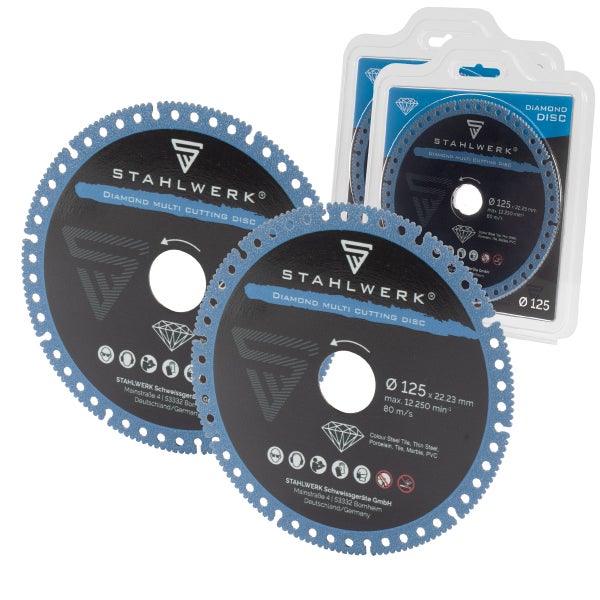 2er Set Diamant Multi Trennscheibe 125 x 22,23 mm blau (2x 6295)
