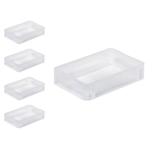 PROREGAL SparSet 5 x Transparenter Eurobehälter BasicLine Mit Geschlossenem Griff HxBxT 7 x 20 x 30 cm 2,9 Liter Eurobox Transportbox