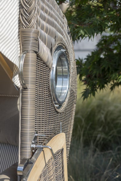 Strandkorb Rantum Teak PE grey Dessin 537