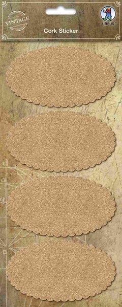 Ursus Etichette Vintage Design Sughero – 5 Fogli, 96 Pezzi Tagliati Al Laser, 300g/m² - 2
