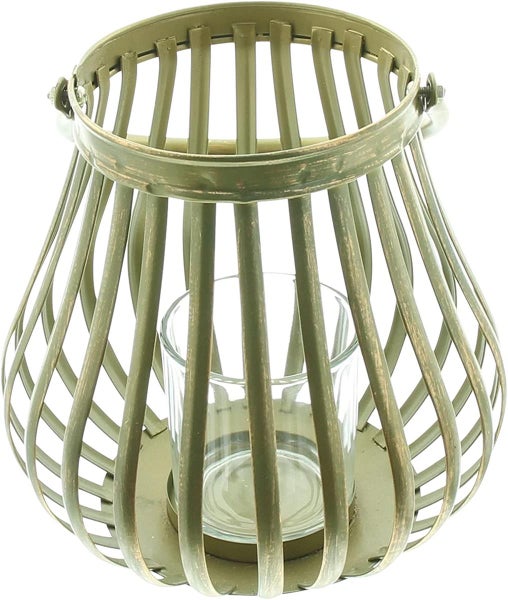 Dekoleidenschaft Windlicht Gold aus Metall mit Glaswindlicht, Hängewindlicht, Teelichthalter, Kerzenhalter, Tischdekoration für Wohnzimmer, Balkon & Garten