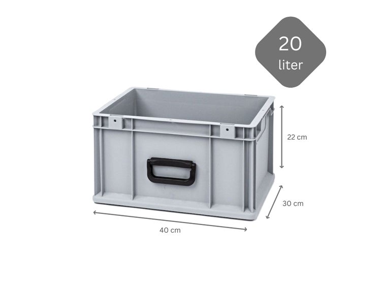 PROREGAL Spar Set 5x Eurobox Nextgen Portable Uno HxBxT 22 x 30 x 40 cm 20 Liter Eurobehälter Transportbox Transportbehälter Stapelbehälter