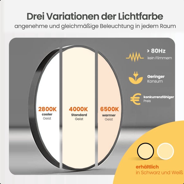 Goliving Deckenleuchte Schwarz - Deckenleuchte - Led - Extra dünn - Warmweißes Licht - Schlafzimmer - Badezimmer - Wohnzimmer - 30x30x2.1cm