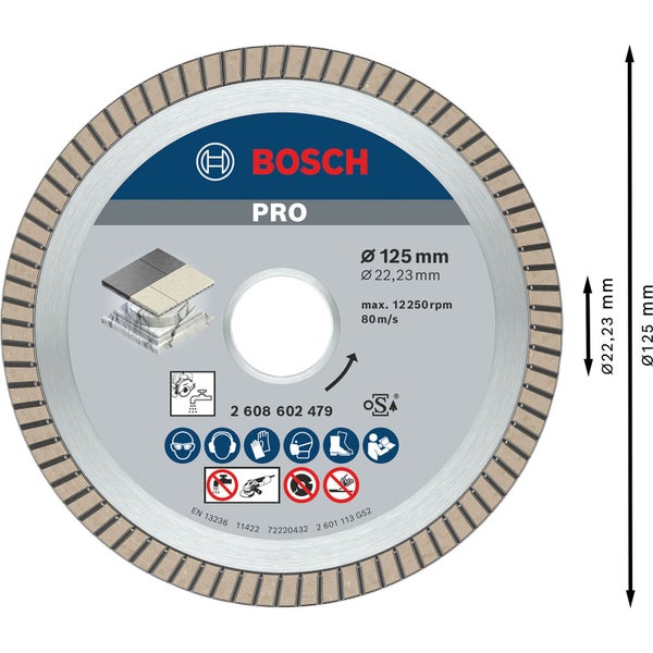 Bosch PRO Ceramic Diamanttrennscheibe 125 x 22,23 mm - 2608602479