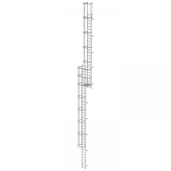 MUNK ortsfeste Steigleitern Aluminium eloxiert, 15,96m SH PG2