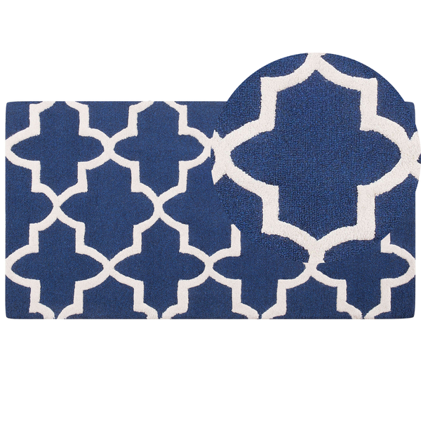 Teppich SILVAN Marineblau 80 x 150 cm Wolle