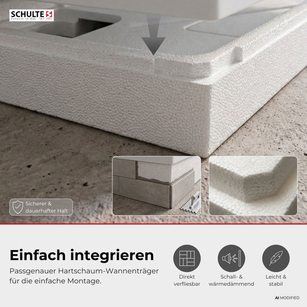 Schulte Wannen-Träger aus Hartschaum zur Montage einer Badewanne, direkt verfliesbar, schall- und wärmedämmend, leicht und stabil.
