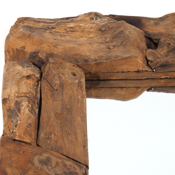 Wandspiegel  TEAK 50 Teakholz (erodiert) naturfarben