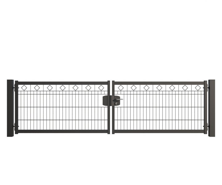 Doppelflügeltor aus Metall mit Schloss für den Garten