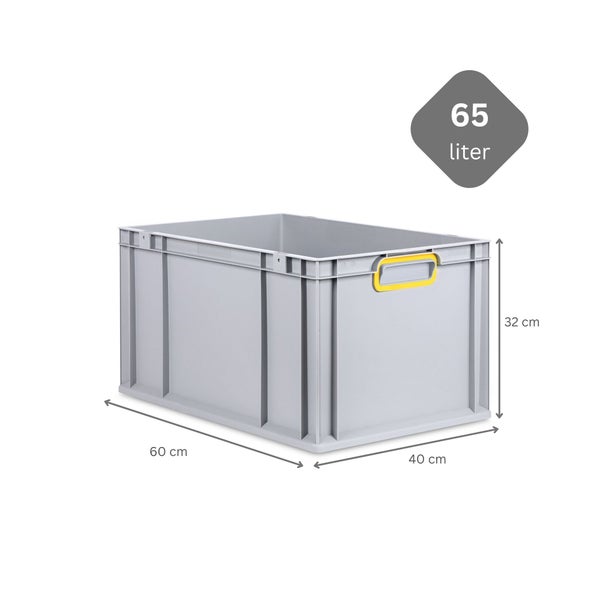 PROREGAL Spar Set 3x Eurobox Nextgen Color Mit Auflagedeckel & Schiebeschnappverschlüsse HxBxT 32 x 40 x 60 cm Griffe Gelb Verstärkter Boden
