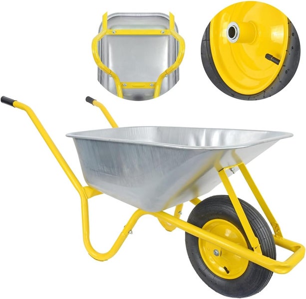 Schubkarre mit Stahlwanne und Luftrad für Gartenarbeiten