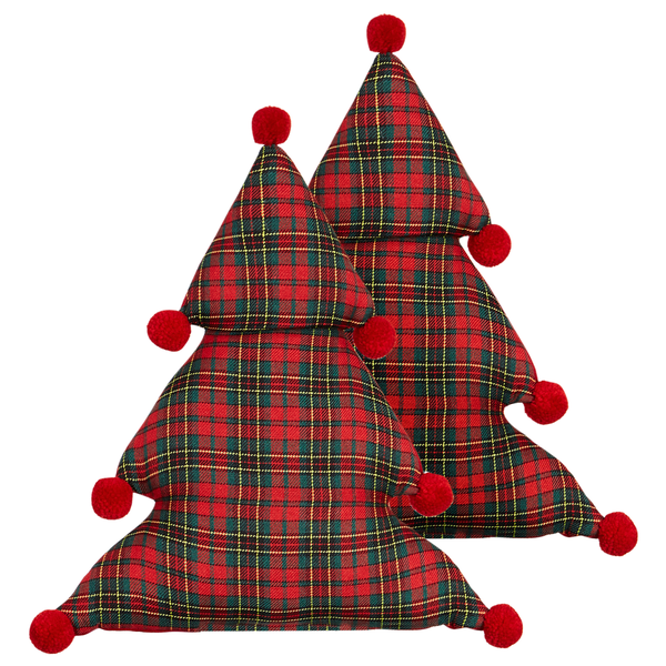 Dekokissen Weihnachtsbaum rot / grün 35 x 30 cm 2er Set TREAT