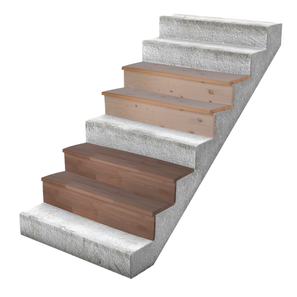 HandyStairs Transferstufen zum Abdecken von Betontreppen – massives Buchenholz – Treppenstufe inklusive Setzstufe – 120 cm