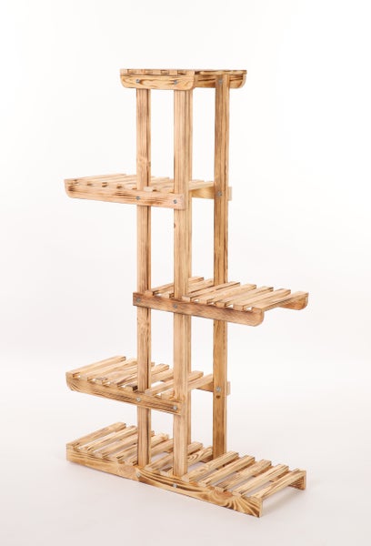 Blumenständer FLORACK HxBxT 117x68x25cm 6 Ablagen Kieferholz Geflammt