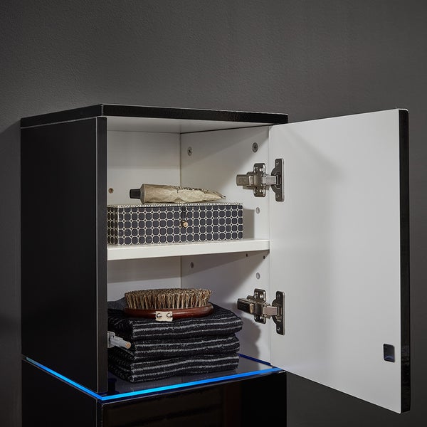 Home Deluxe - Badmöbel-Set - WANGEROOGE BIG Schwarz - Large - inkl. Waschbecken und komplettem Zubehör - Breite Waschbecken: ca. 80 cm I Badezimmermöbel Waschtisch Badmöbelset